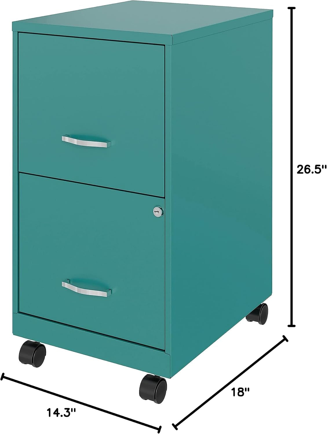 Teal filing cabinet drawing. 