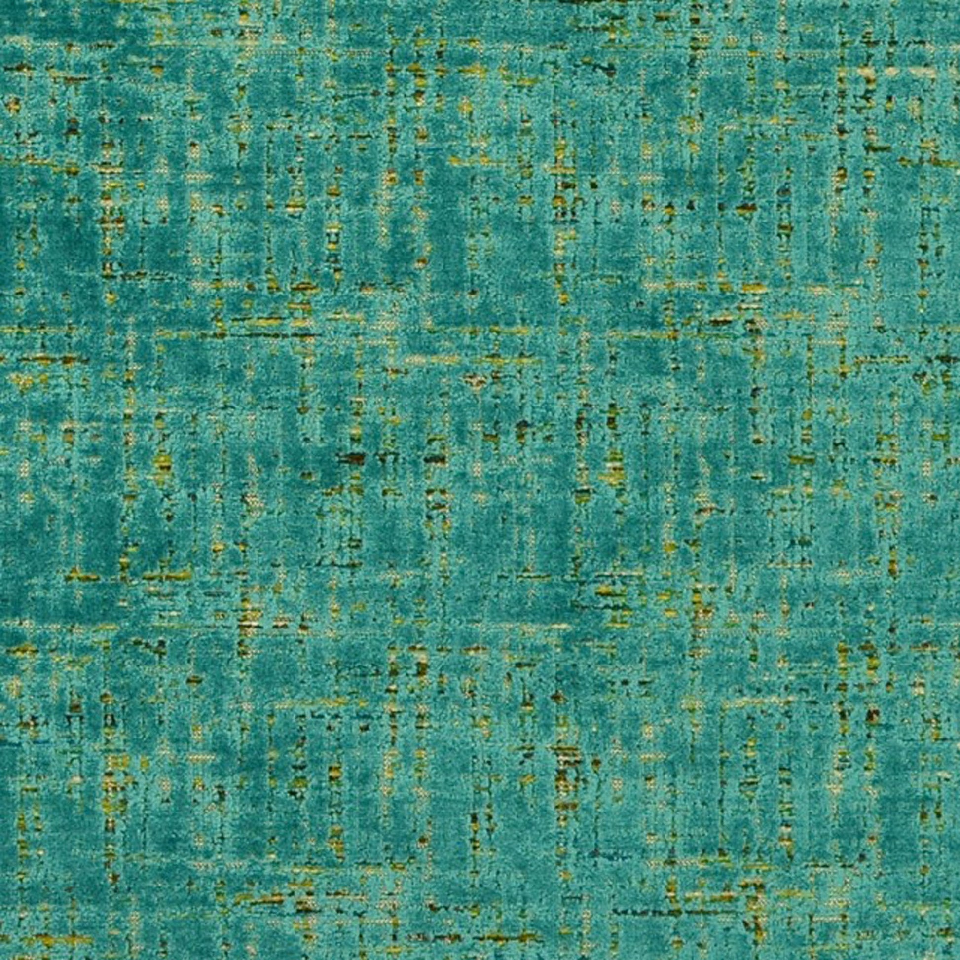 Textured teal fabric pattern with gold accents